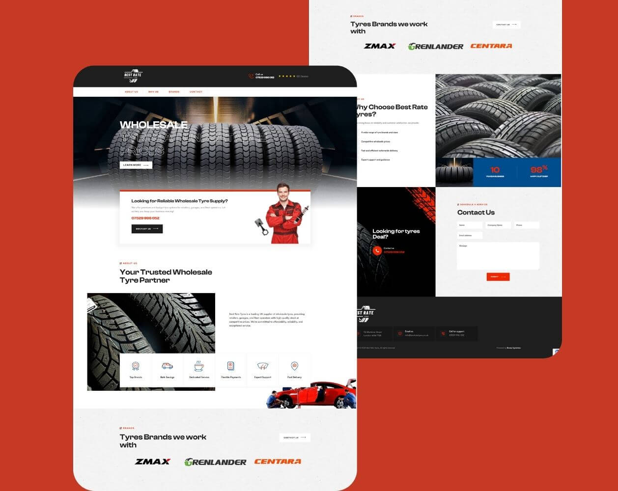 Best Rate Tyres Website Image