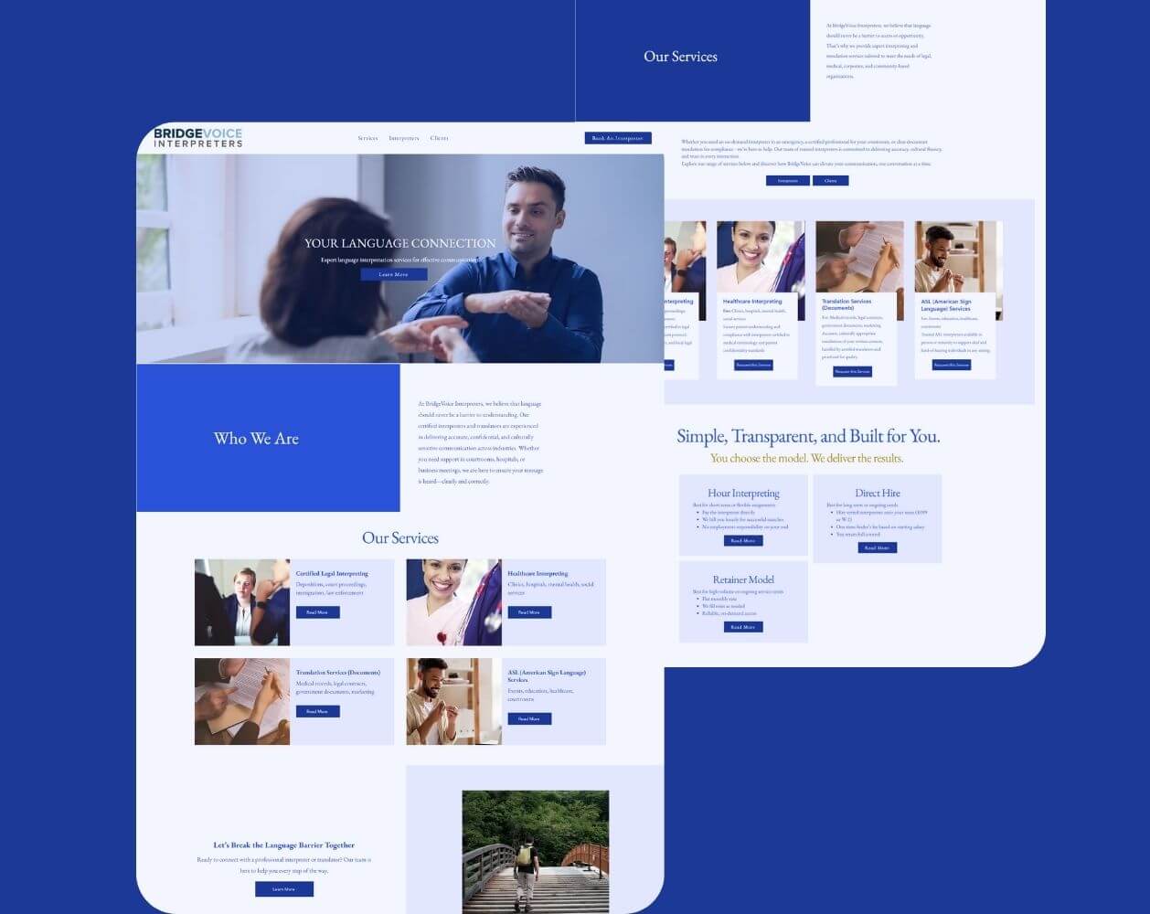 BridgeVoice Interpreters Website Image